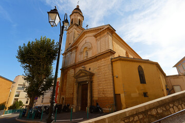 The Chapel of Mercy in Menton. The medieval Chapel of the Brotherhood of the black penitents, also famous as the Chapel of Mercy Misericorde, Menton, South France.