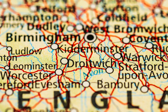Close view of Southampton Romsey and coastal Hampshire road map.