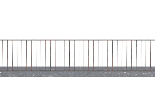 balcony with railing isolated