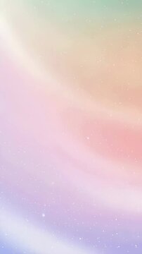 Abstract rainbow gradient with subtle sparkle effect. Dreamy multicolored pastel background. Soft blurred fantasy backdrop for magical concepts. Vertical video