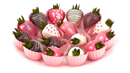 strawberries coated in chocolate, sweet valentine