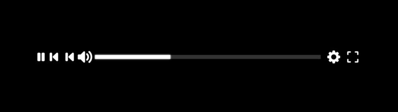 Media player template scroll bar button with audio reactor, Music timeline or video track player, Timeline bar moving as song media playing Animation. music player concept