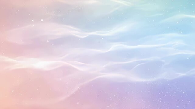 Abstract pastel gradient background with subtle flowing waves and sparkly particles, for gentle design