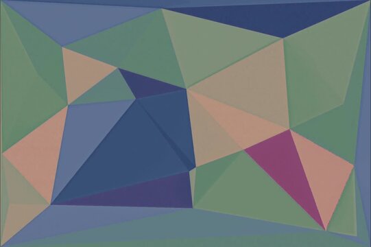 Low poly geometric background with shifting purple, teal and gray triangles creating subtle depth. Perfect for tech presentations, app interfaces or modern digital backdrops.