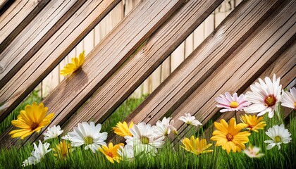 wooden fence with flowers