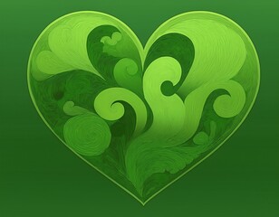 green heart wallpaper background image generative ai