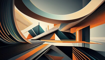 abstract architectural design with a modern sleek aesthetic featuring a play of lines shapes and textures