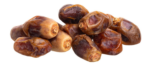 Obraz premium Fresh, dried dates piled together on a reflective surface, showcasing their rich brown color and unique texture, perfect for culinary or health-themed photography