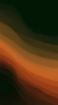 Dynamic flowing orange and green wave pattern. Gradient abstract background with fluid motion. Smooth transition of color. Vertical video