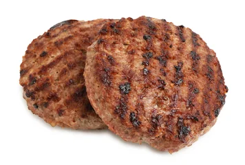 Fotobehang Natuur Park Delicious grilled meat patties isolated on white  © New Africa