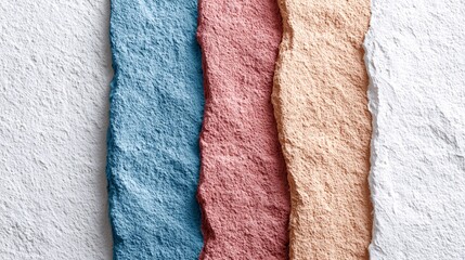 Textured layers of pastel colored paper showcasing a minimalist aesthetic in soft natural light