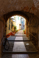The Typical Narrow European Streets Of Ventimiglia: A Charming Glimpse Into Southern Italy .