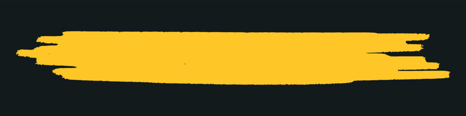 Yellow grunge brush streaks painting on black background vector ilustration