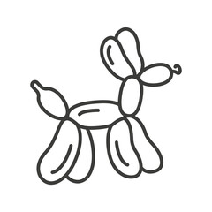 toy ball animal, balloon dog icon, line vector silhouette