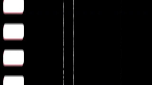 Retro film leader loop overlay with overexposed frames, noise grain, and film reel edges for cinematic video editing