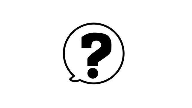 Question Mark Speech Bubble Animation for Help