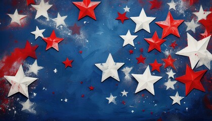 red and white stars on blue grunge background for san jacinto day ai generated abstract art