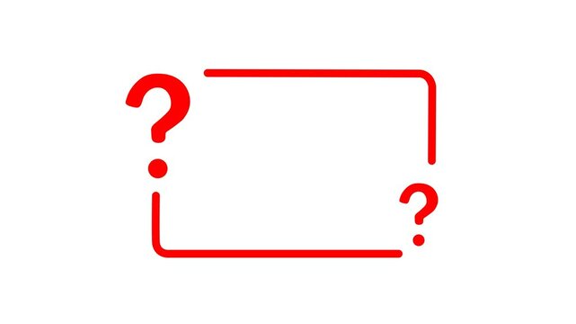 Animated geometric border with question icons, simple motion graphic for video overlay