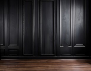 elegant black wood wall in classic panelled design a touch of luxury and sophistication