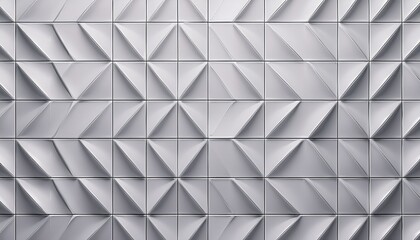 white 3d wall background with tiles polished tile wallpaper with triangular semigloss blocks 3d render