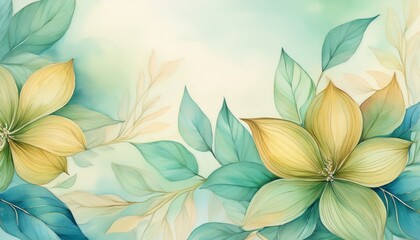 watercolor soft light floral leaf background wallpaper pattern