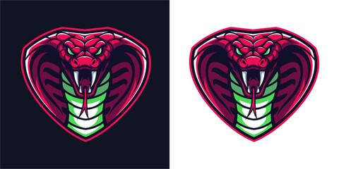 Fototapeta premium Dynamic Cobra Logo Design, Vector Art, Digital Graphics, Vibrant Colors, Bold Style