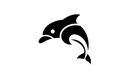 Obraz premium Black and white dolphin graphic