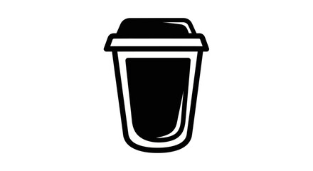 Black and white coffee cup icon illustration