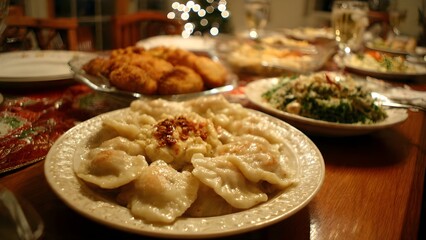 Traditional Christmas Eve Dinner with Pierogi