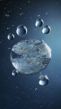 Fish Swimming Inside Floating Water Spheres Generative AI
