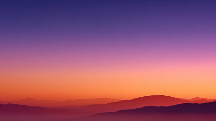 Obraz premium Vibrant Sunset Gradient Over Serene Mountain Landscape - Dramatic Nature Photography at Dusk