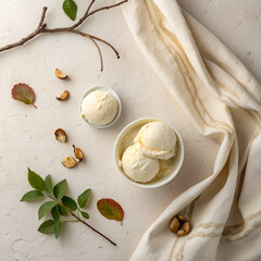 Soft creamy background with natural imperfections, wabi-sabi style