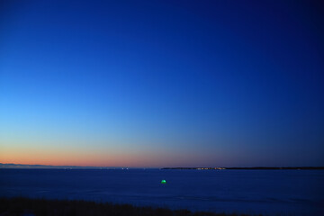 野付半島から見た朝焼け