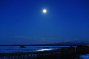 月明かりと野付半島