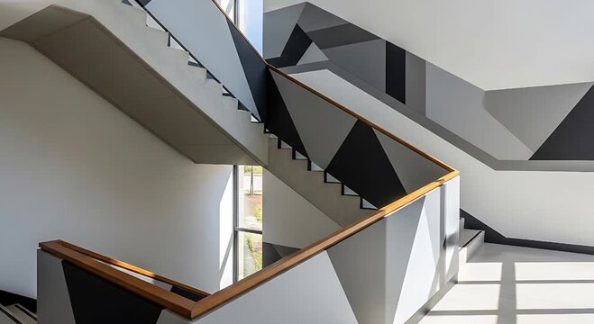 Contemporary Staircase with Clean Architectural Lines