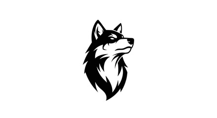 Obraz premium Black and white wolf head illustration