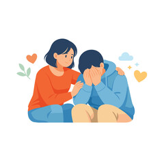 Fototapeta premium Supportive friend comforting a person in distress