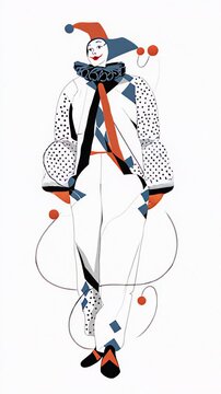 Stylized jester illustration
