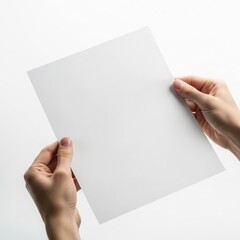 Fototapeta premium Hands holding blank paper