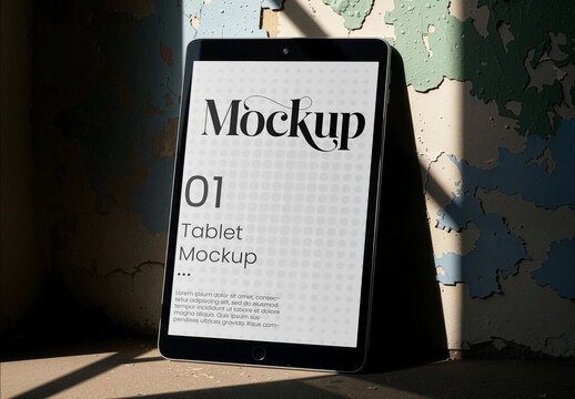 Rustic Wall Tablet Mockup