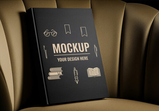 Cover Book On Armchair Mockup