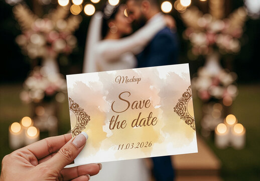 Mockup Of A Save The Date Card