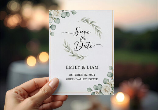 Mockup Of A Save The Date Card
