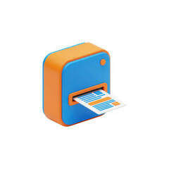 Blue and orange printer icon
