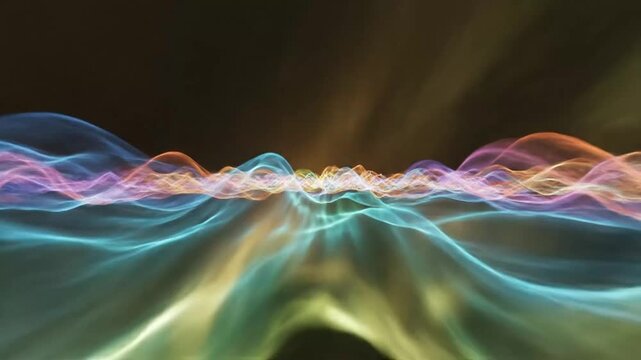 Abstract Colorful Sound Wave Visualization with Light Rays.
