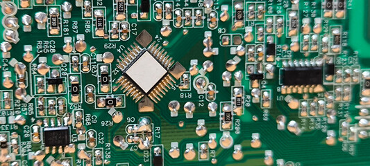 Electronic devices on a PCB for background