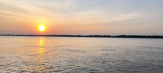 The sunset in the evening is stunning.