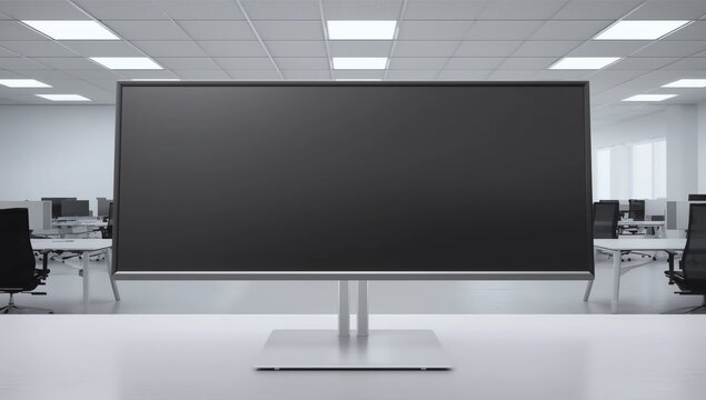 Office LCD display mockup. 3d illustration 
