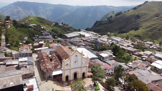 Guadalupe, Antioquia - Colombia. December 29, 2025. Aerial drone view. It is one of the 125 municipalities in the department.