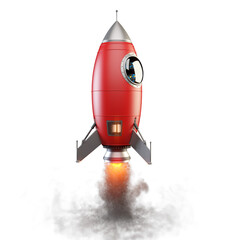 Rocket isolated on transparency background. Startup and Business Growth Concept